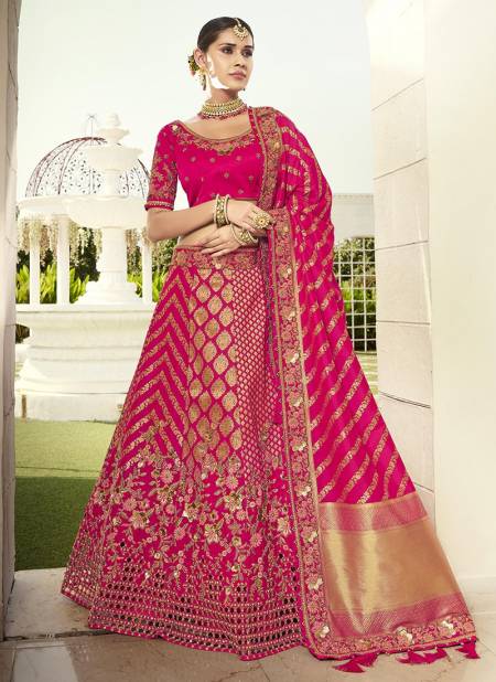 Pink Colour Exclusive Wedding Wear Heavy Embroidery Work Latest Lehenga Choli Collection 4210